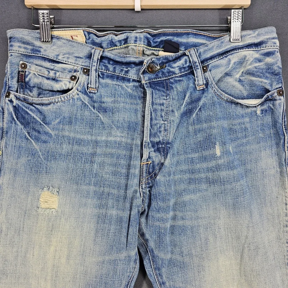 Abercrombie & Fitch Remsen Jeans Mens 32x32 Low Rise Slim Straight Button Fly